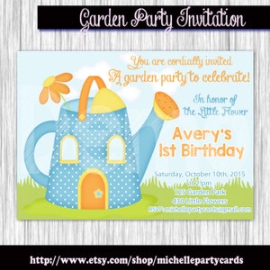 Garden Party Invitation-Garden anniversaire-jardin invitation-jardin party-garden anniversaire fête-bébé anniversaire-Disponible en formats 5x7 ou 4x6