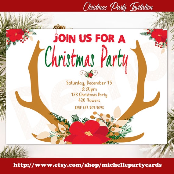 Christmas Party Invitation, Christmas Birthday, Holiday Party, Christmas Invitation, Christmas Invite, Holiday Party Invitation Christmas