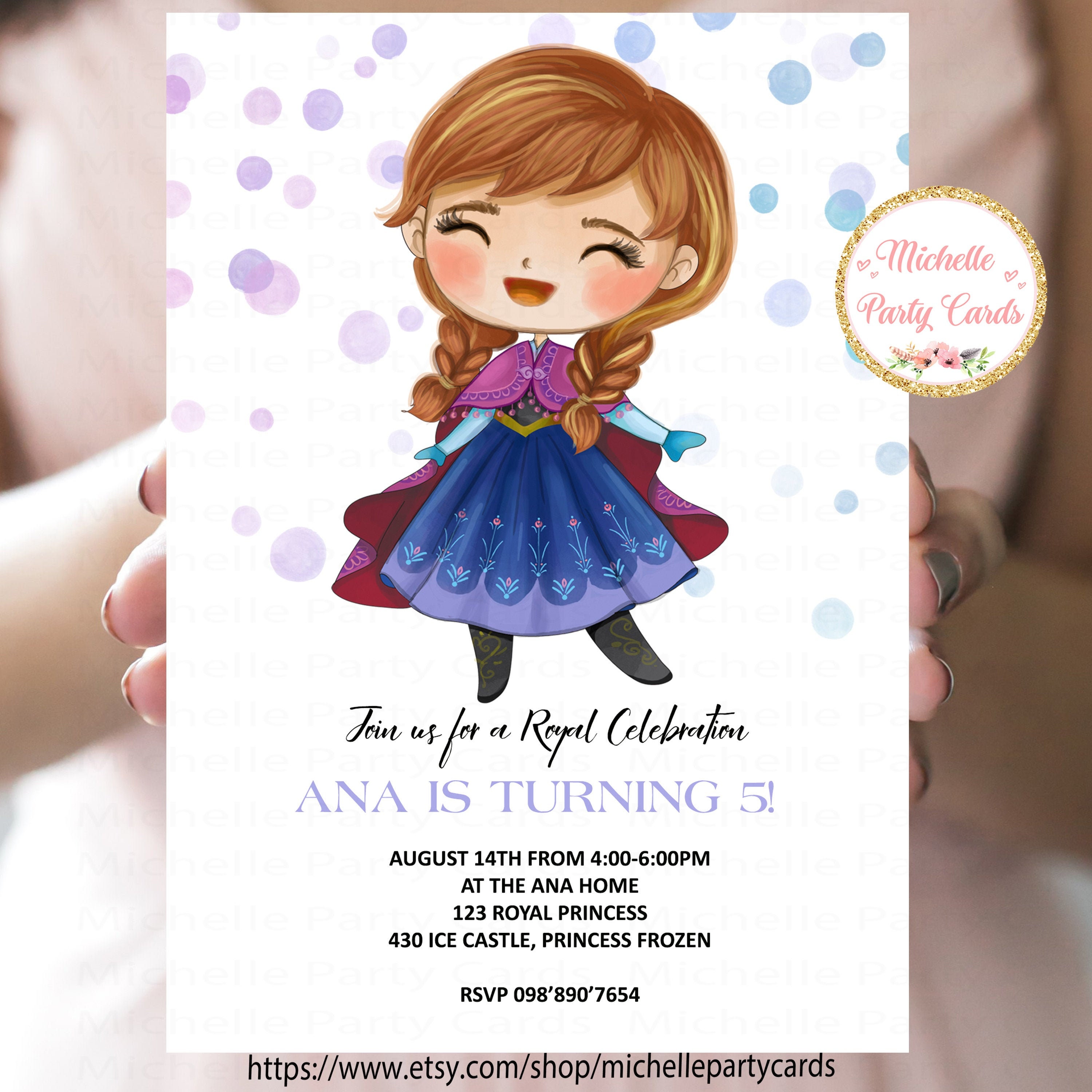 Frozen Invitation Princess Anna Invite Frozen party Frozen Etsy
