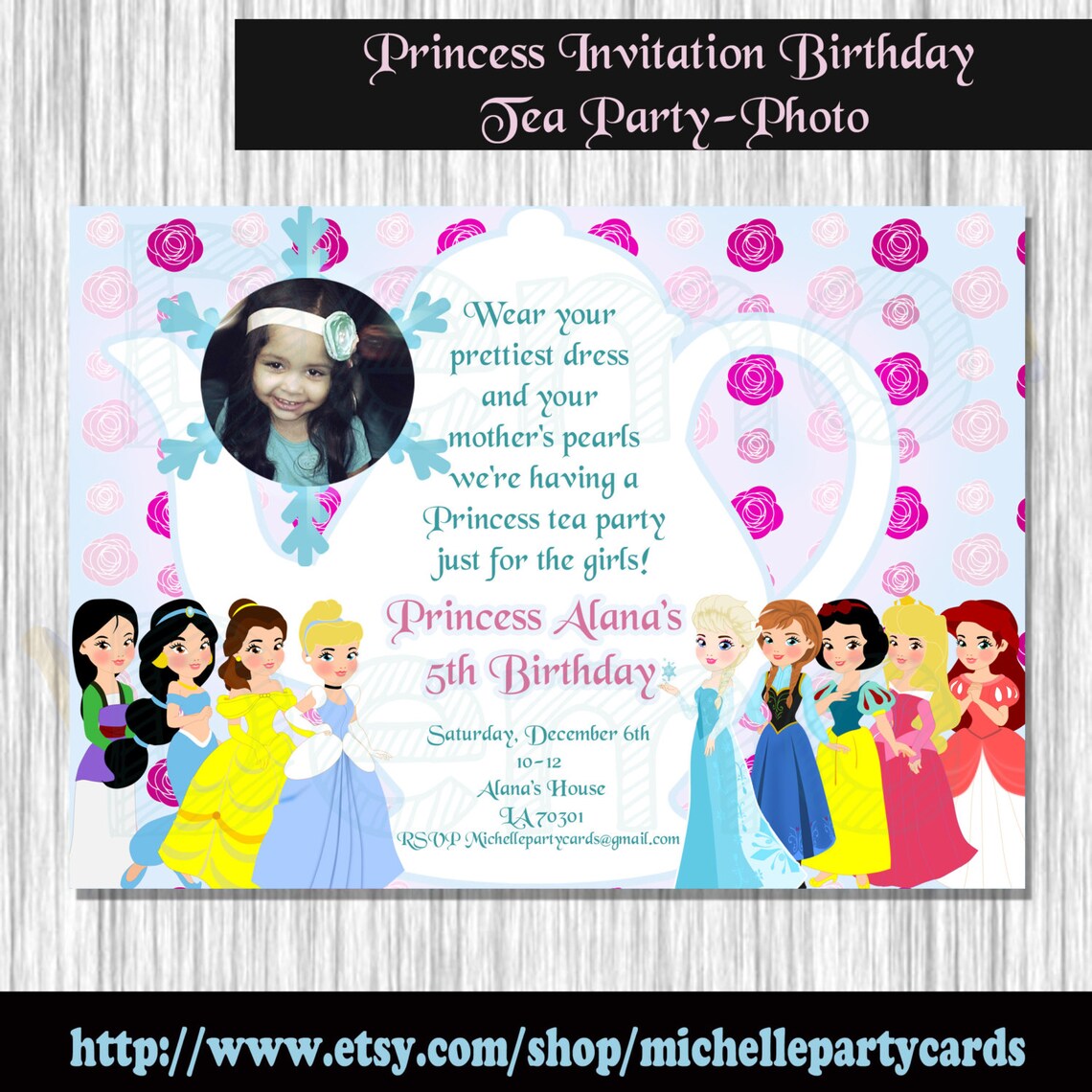 Frozen Invitation Birthday Tea Partyphoto Etsy