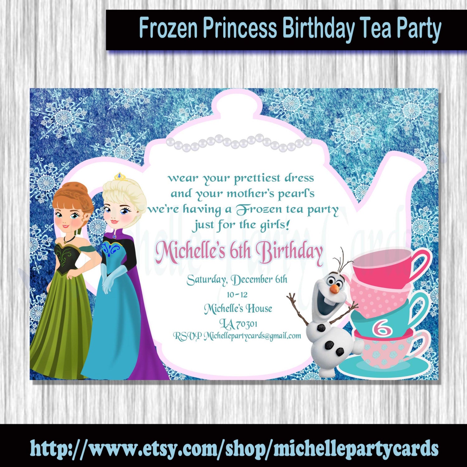 Princesses Frozen Party Digital Birthday Invitation EDITABLE -  Norway