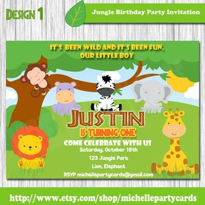 Invitación a la fiesta de cumpleaños de Jungle