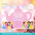 Princess Tea Party Invitation-All Princesses-Princess Birthday, Tea party princess, Tea Princess, Tea Birthday, Party girl, Tea party Red product logo