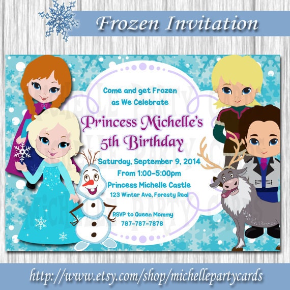 Frozen Invitation Frozen Party Invite-Frozen Birthday | Etsy
