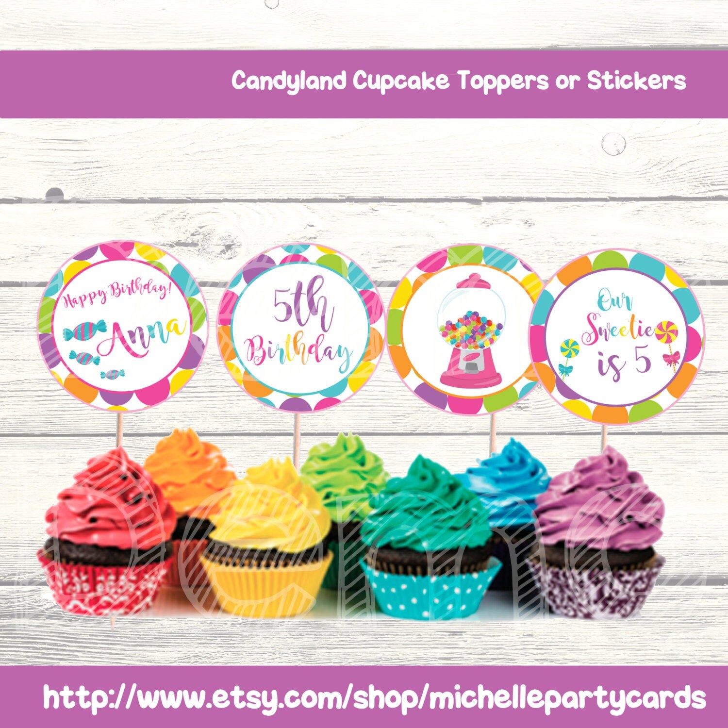 Candyland Cupcake Toppers