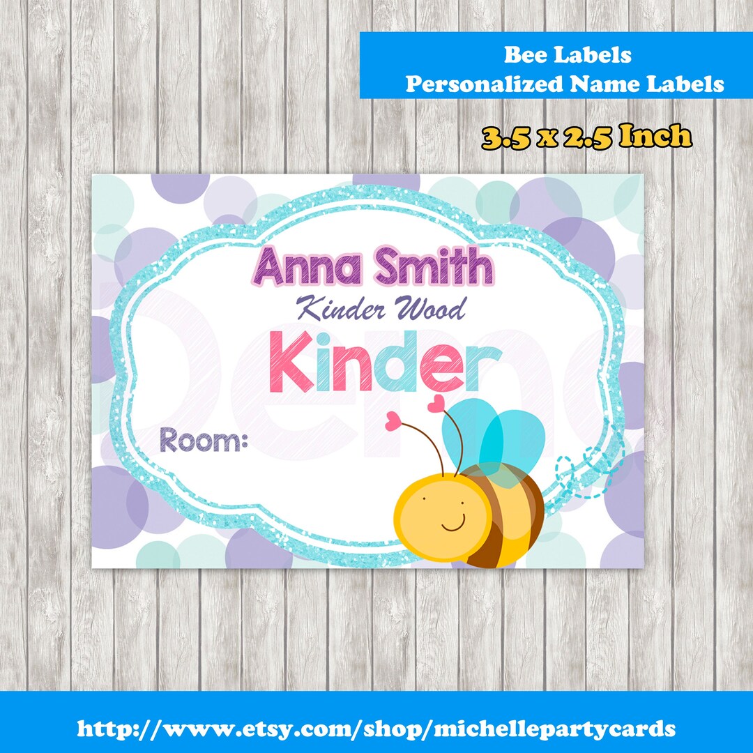 Bee Labels, Back to School, Personalized Name -girl Back to School Name ...