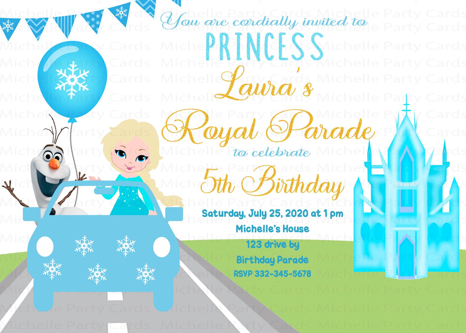 Drive by Parade Cinderella Invitation Royal Princess Parade | Etsy