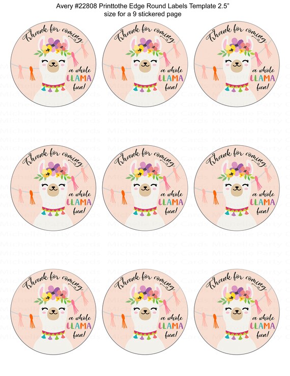 INSTANT DOWNLOAD Llama Favor Tags, Llama Thank You Favor Tags, Baby Shower Llama, Stickers, Fiesta Cactus Alpaca, Mexican Llama Birthday