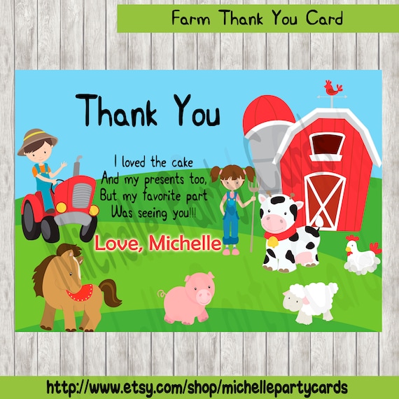 Farm Thank You Card Farm Animals Thank You Card Farms - Etsy Farm Thank You Card Farm Animals Thank You Card Farms - Etsy