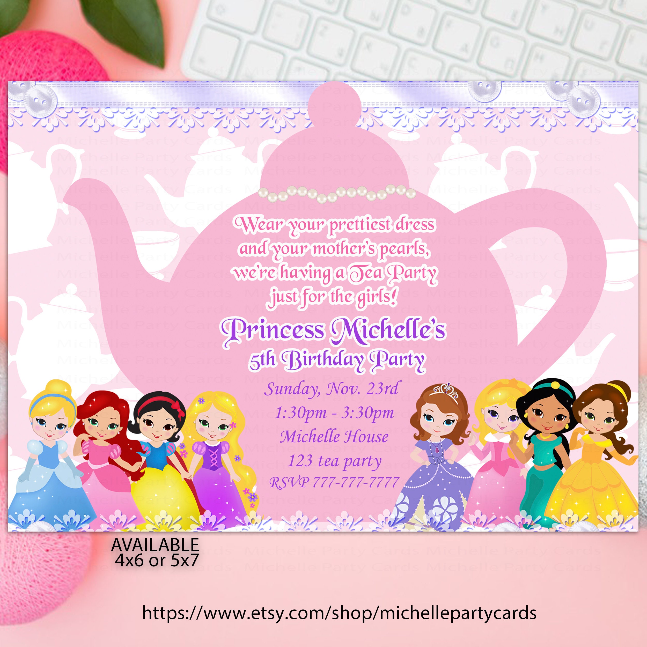 Princess Tea Party Invitation All Princesses Princess Etsy princess-tea-party-invitation-all-princesses-princess-etsy