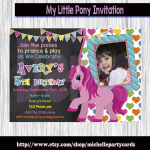 My Little Pony Invitation-Birthday party invite-Party invitation-pony birthday-pony invitation-my little pony invite-Party girl