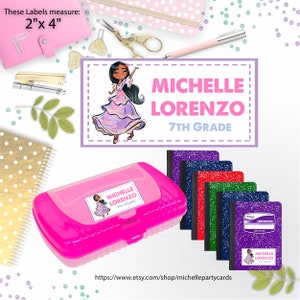 Nur digitale Datei, Isabella Labels Name, Back to School Aufkleber Name, Labels Name, Familia Madrigal, Encanto Labels, Encanto Back to School