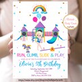 Gymnastic Playground Invitation, Frozen Playground, Princess Invitation, Playground Party, Playground Birthday, Park Birthday product logo
