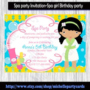 Spa Party Einladung-Spa Mädchen Geburtstagsfeier, Spa Geburtstag Mädchen