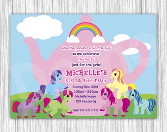 My Little Pony, Tea Party, Invitation, Ponies Invitation, Ponies Tea Party, My Little Ponies, Birthday, Party Invitation, Ponies Cards