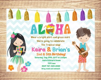 Luau Party Invitation, Hawaiian Invitations, Luau Birthday Invitation, Luau Party, Luau Birthday, Luau Invite, Luau Invite, Aloha Party