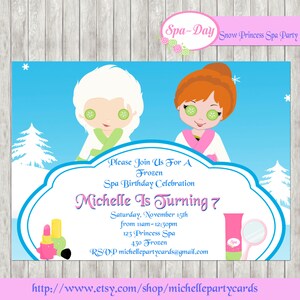 Schnee Prinzessin Spa Party Einladung