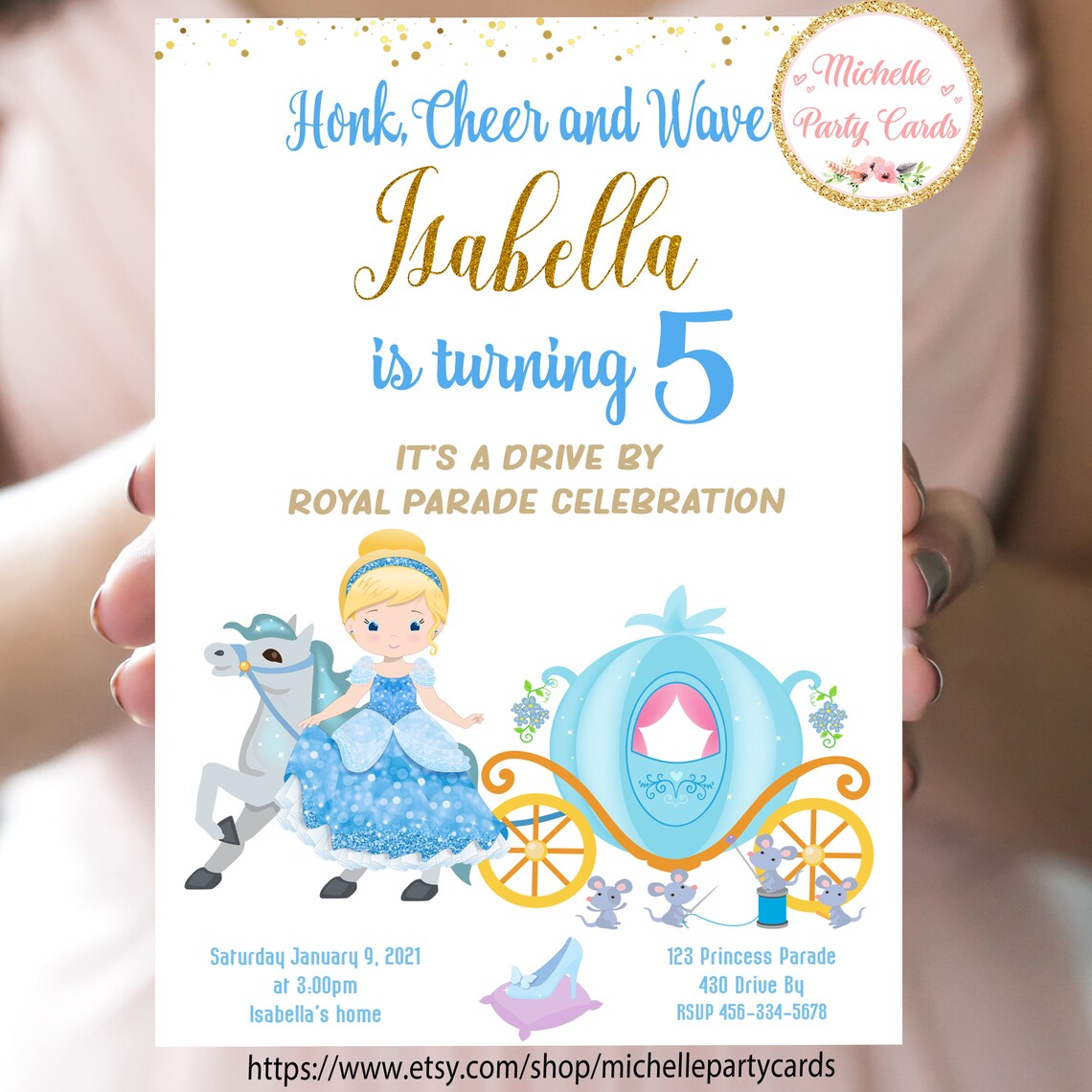 Princess Cinderella Drive by Invitation Invitation Princess - Etsy