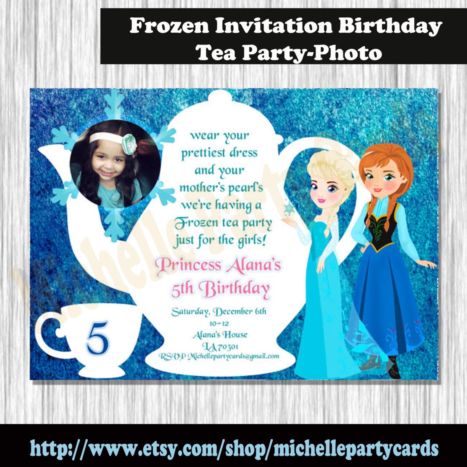 Frozen Invitation Birthday Tea Partyphoto Etsy