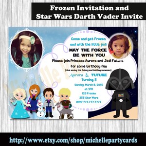 Frozen Einladung und Star Wars Darth Vader Einladung