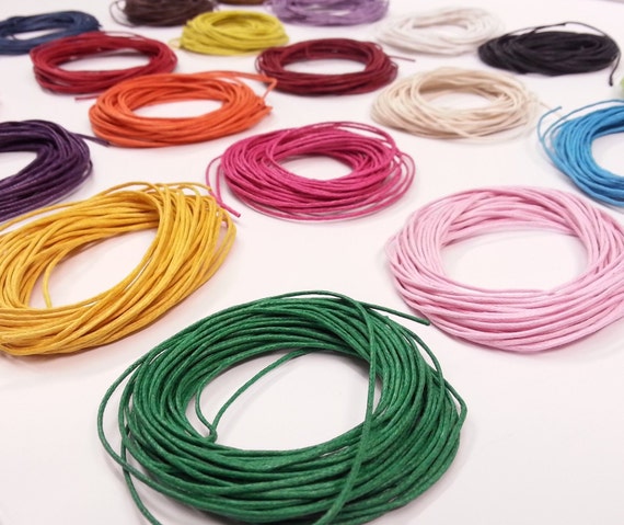 100 Meters Mixed Color Waxed Cotton Beading Cord 1.5mm Jewelry String 10 Color