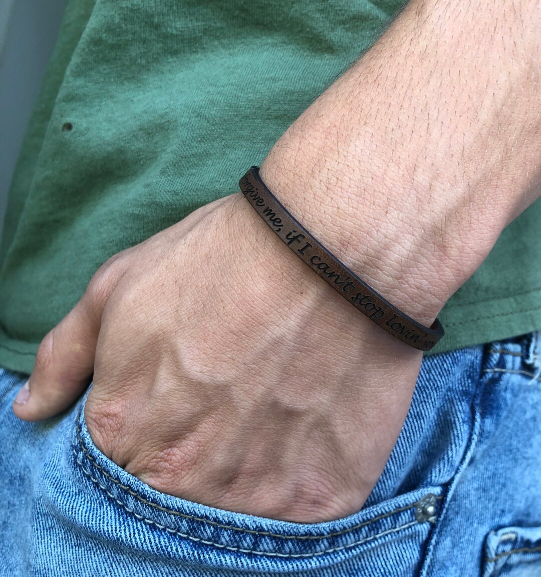 Personalized Men Leather Bracelet,secret Message Bracelet,custom