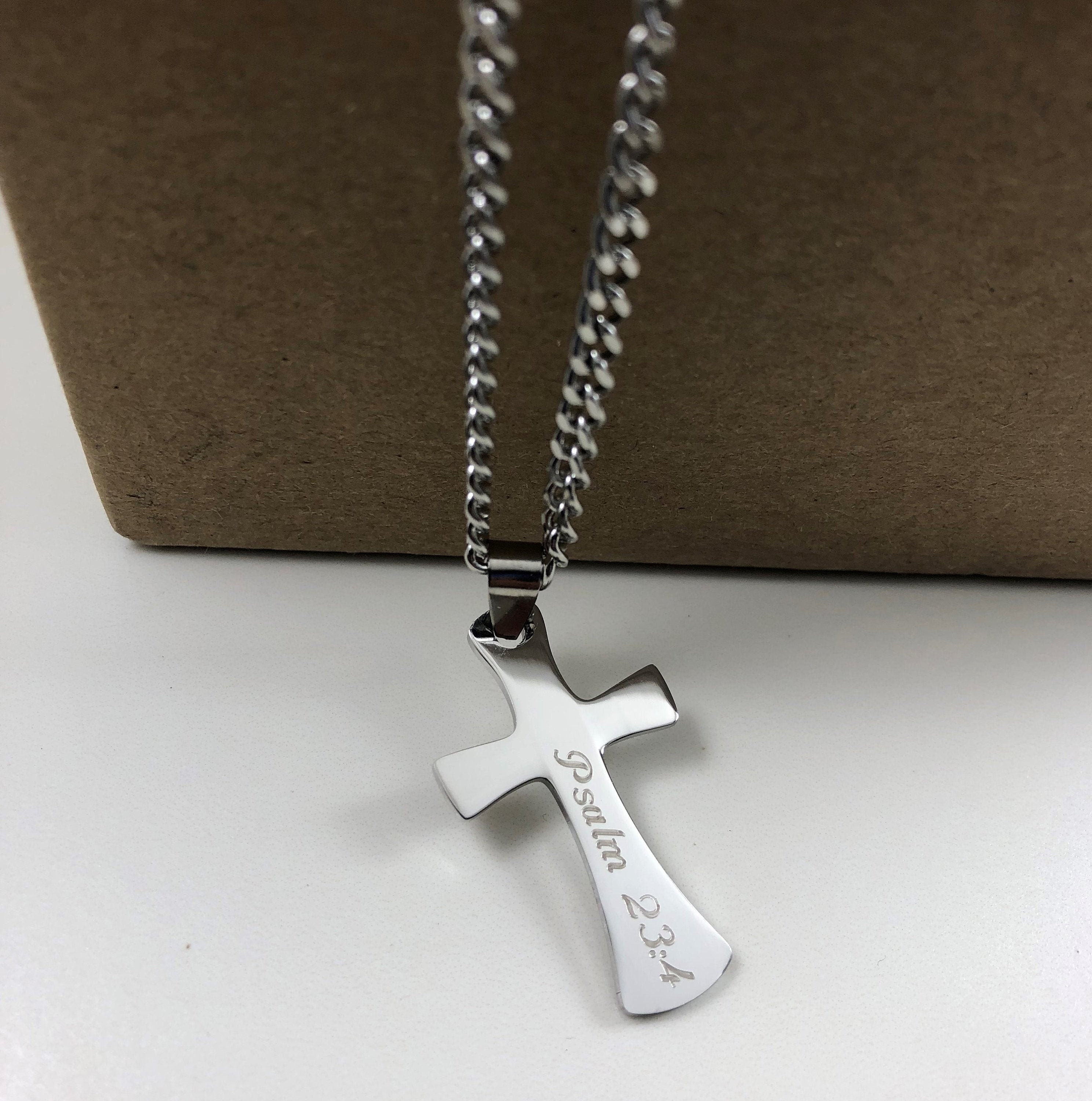 Small Cross Necklace for Men Men's Stainless Steel Cross Etsy