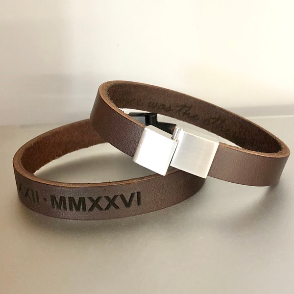 Gift For Son Secret Men Message Bracelet Hidden Message Personalize Leather Custom Birthday Gift for Him Her Boyfriend Husband Anniversary