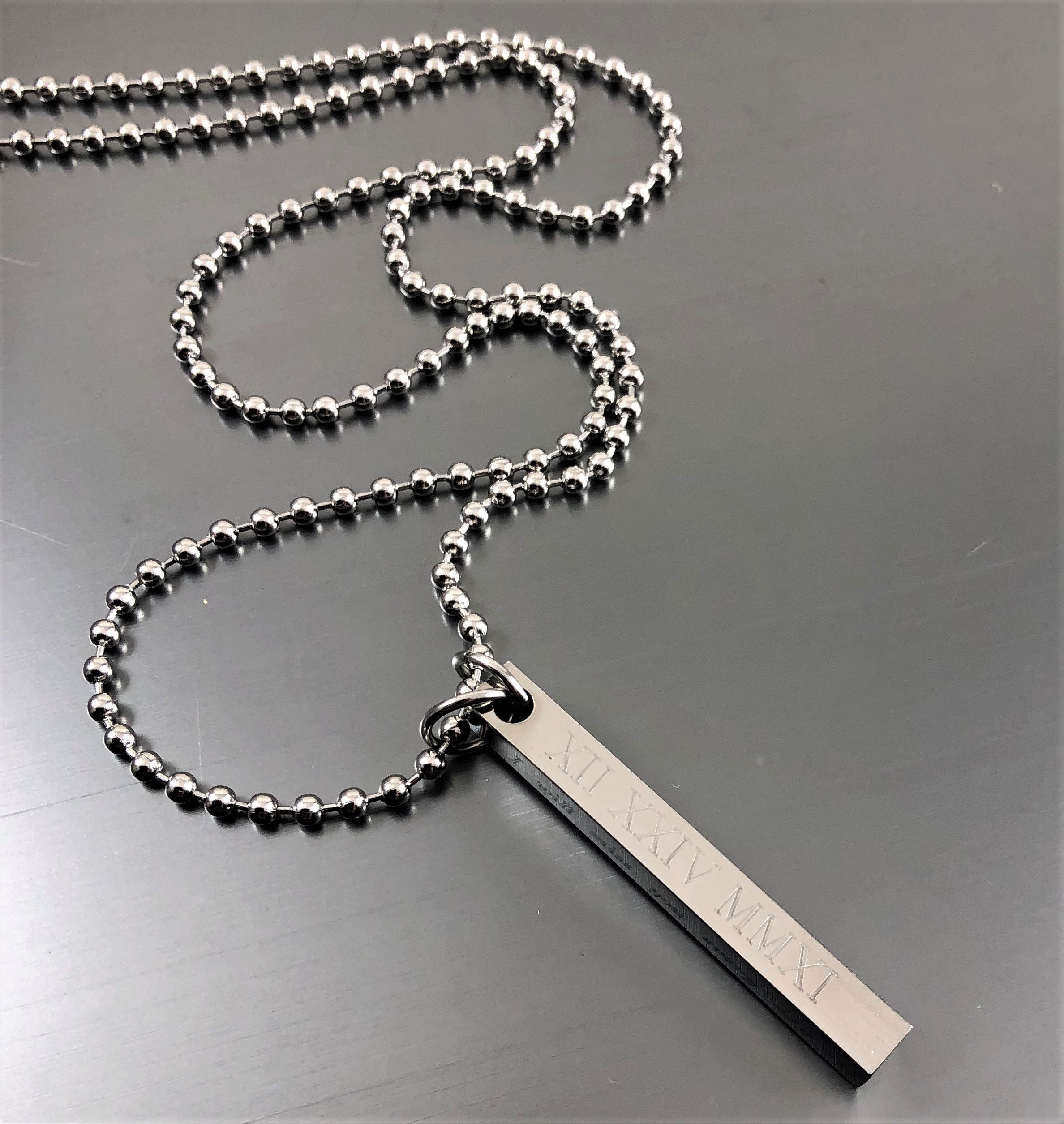 Personalized 3D Bar Necklace for Men Name Bar Necklace Etsy Singapore