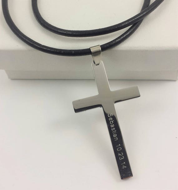 Personalized Cross Necklace Stainless 