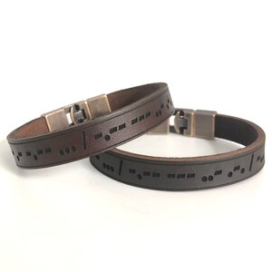 Morse Code Personalize Leather Bracelet for Men Secret Message Unisex Leather Bracelet for Men Personalized Leather Anniversary Gift For Son