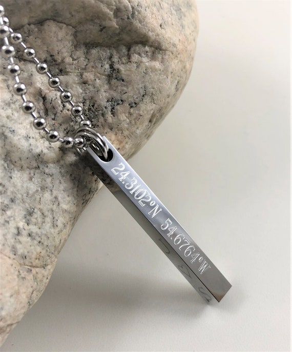 Personalized 3d bar necklace Clearance