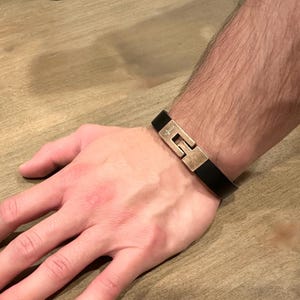 Cross Bracelet For Him, Unisex Wrist Band, Personalize Leather Bracelet, Men&#39;s Engraved Jewelry, Christmas Gift For Him, Secret Message Cuff