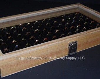 CLEAR TOP JEWELRY DISPLAY CASE WITH NATURAL COLOR LINEN PAD