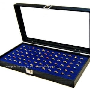 Glass Top Ring Case with Blue 72 Ring