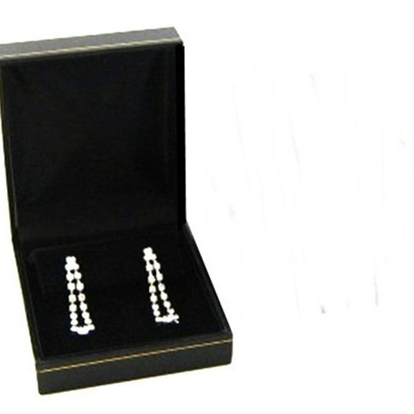 Classic Black Leatherette Large Drop or Dangle Earring Jewelry Display Packaging Gift Box Choose 1 6 12 24 48 96 or 144 Boxes