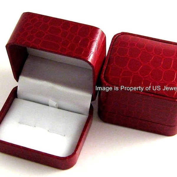 Elegant Red Crocodile Pattern Mens Cufflinks Display Gift Boxes