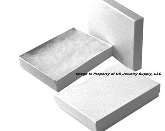Clearance Sale 13 Pieces Swirl White Kraft Cotton Filled Jewelry Necklace Chain Bracelet Display Packaging Gift Boxes 5-3/8" x 3-7/8" x 1"h