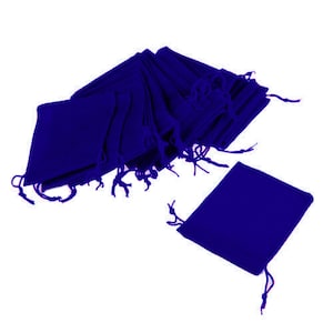 10 pack 2&quot; x 2.5&quot; Royal Blue Velveteen Drawstring Gift Pouches Bags