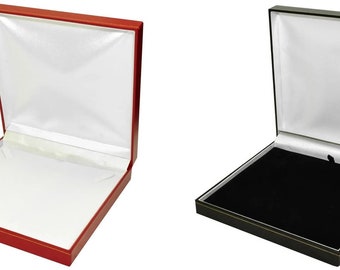 Necklace Gift Boxes Black and Red Gold Trim Leatherette Chain Pendant Gift Boxes Jewelry Packaging Shipping Display Gift Boxes