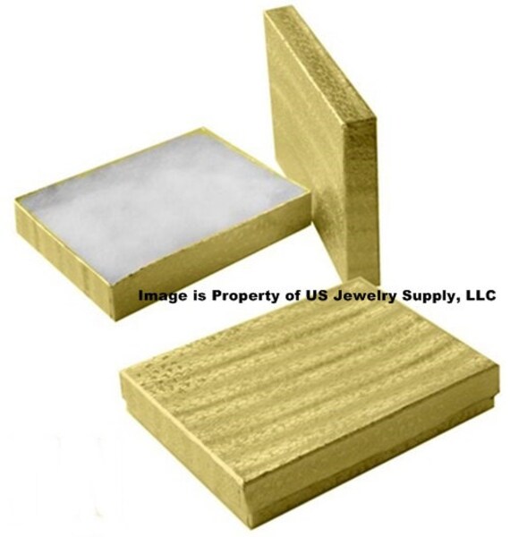 US Seller~100 pcs 5 3//8/"x3 7//8/"x1/" SIlver Fold Cotton Filled Jewelry Boxes