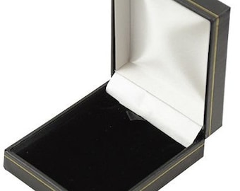 12 Classic Black Leatherette Small Necklace Pendant or Chain Jewelry Gift Boxes