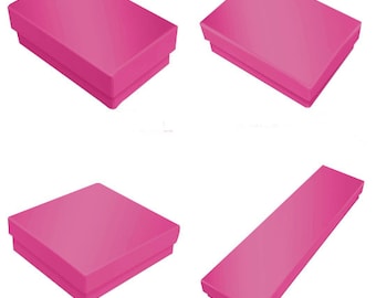 Pink Fuscia Small Items Gift Boxes Packaging Boxes with Soft Cotton Fill Choose from many sizes