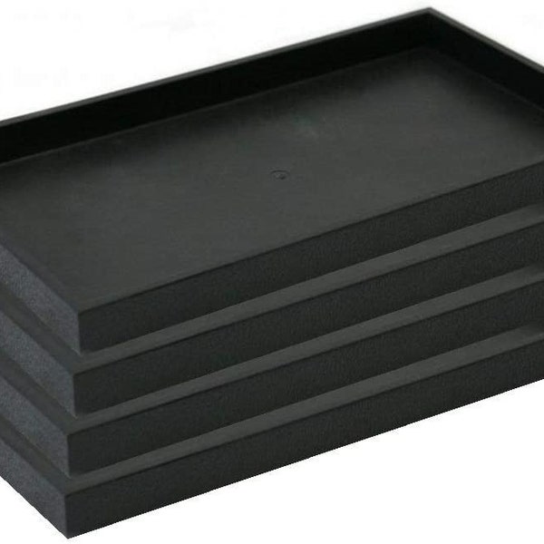 4 Pack Black  Wood Utility Storage Trays   14-3/4" x 8-1/4" x 1"
