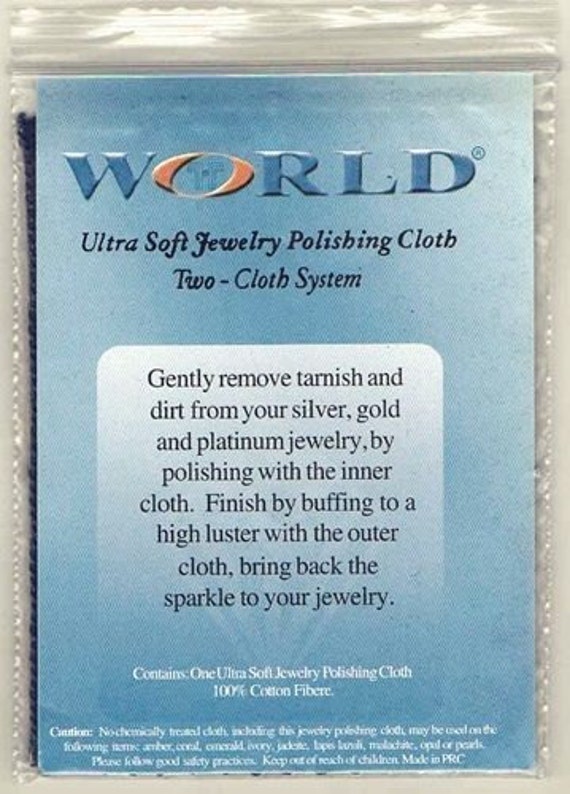 12 World Brand 100% Cotton 2 Part Jewelry Polishing Cloths Sliver Gold  Platinum 