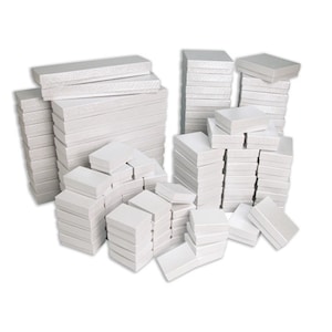 Glossy White Cotton Filled Craft Sales Jewelry Packaging Display Gift Boxes Choose from many sizes