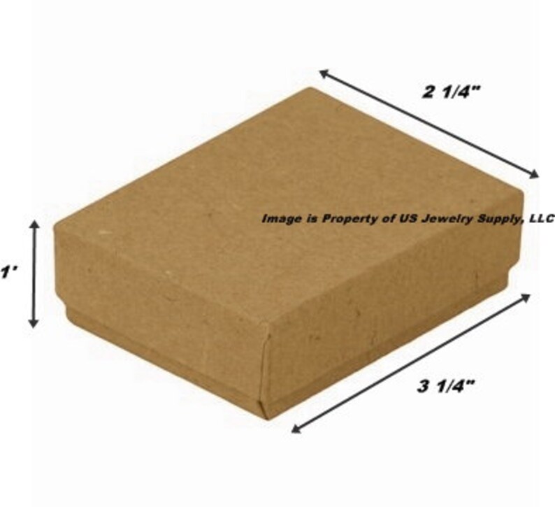 May include: A brown cardboard box with a lid, measuring 3 1/4 inches by 2 1/4 inches by 1 inch. The box is ideal for packaging small items, such as jewelry or other trinkets.