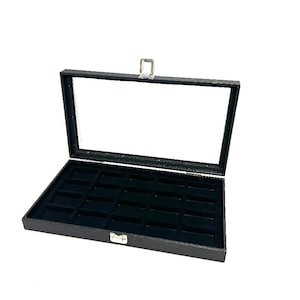 Clearance Sale 2nds Jewelry Pin Earring Ring Arrowheads Relics Black Grained Glass Top Lid 20 Space Display Case