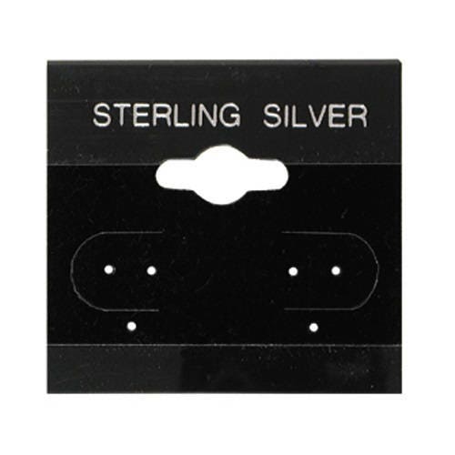 Black Earring Cards 100 Sterling Silver Printed Black Hanging Etsy