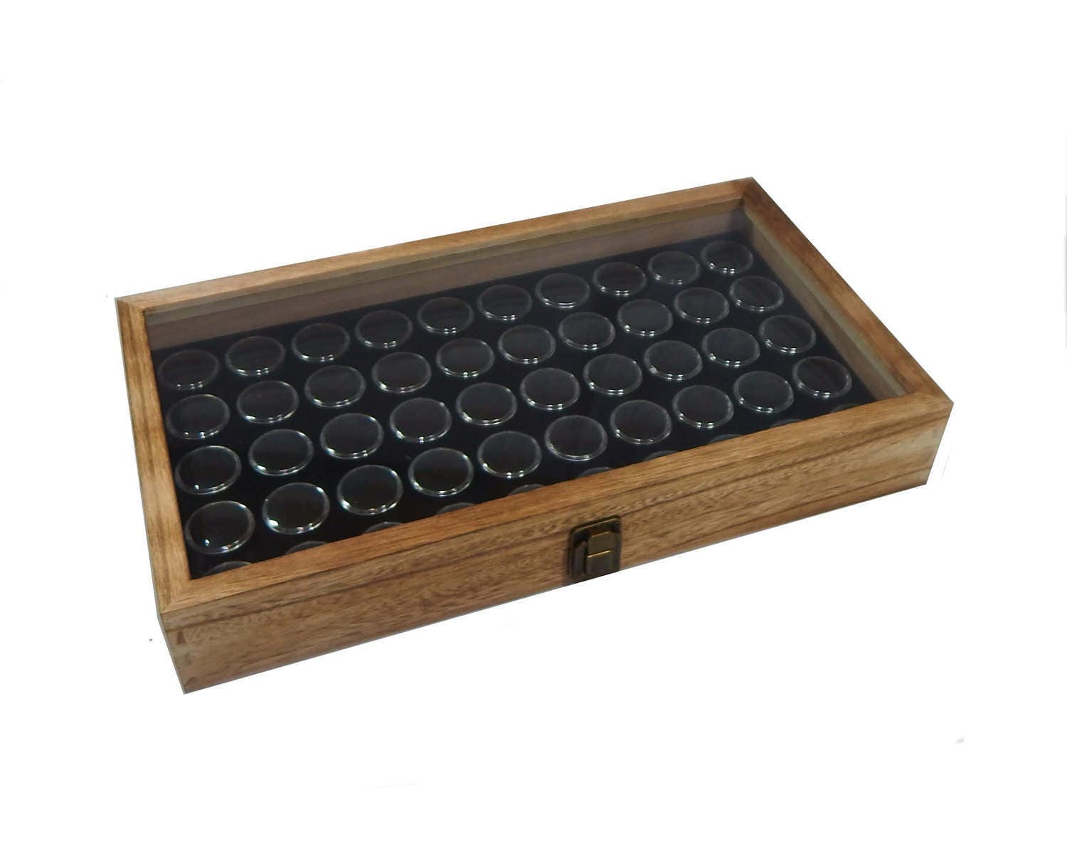 Jewellery Packaging & Display Black Wooden Solid Top Display Case w
